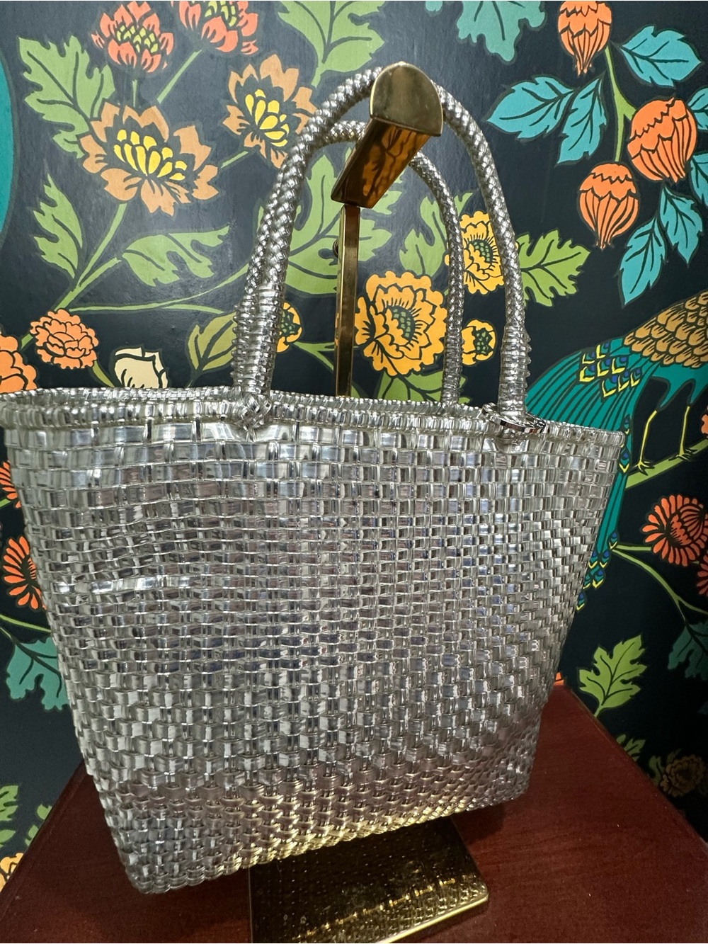 Anteprima Silver Ribbon Wirebag Woven Tote - Picture 5 of 12